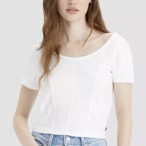 Levi's® Women's Short Sleeve Corset T-Shirt, Off White